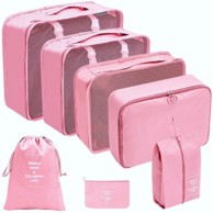 LIVEFY Organizator putni set LuxePack, 7 kom, ružičasta