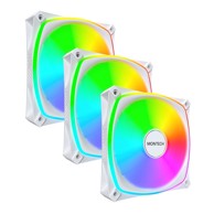 MONTECH Ventilator za kućište RX120 PRO, 120 mm, PWM, ARGB, 3 kom, bijeli