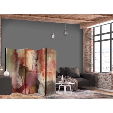 Paravan Apstrakcija ruže, Razlivena akvarelna boja u proljetnim bojama, 225 x 172 cm