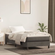 Madrac s oprugama tamnosivi 80 x 210 x 20 cm baršunasti