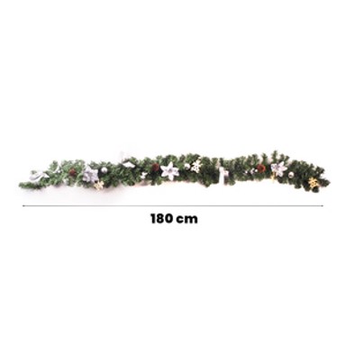 Božićna girlanda dekorativna 1,8 m srebrna