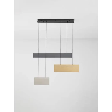 ALUNA Luster NL9190221, LED, TRIAC prigušljiv, IP20, 28 W, 3000 K, aluminij, crna/mjed