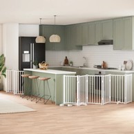 Vrata za pse s vratašcima 15 panela sklopiva 750 cm drvo topole