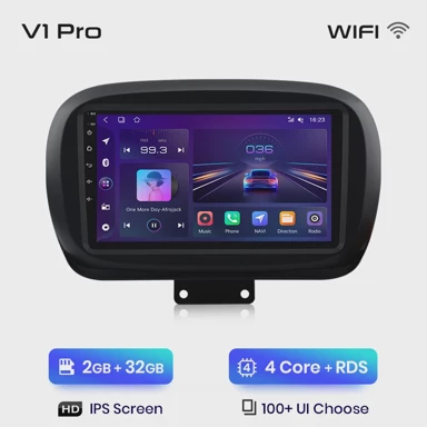 Multimedia inteligentni sustav za Fiat 500X, 2014, 2020, navigacija, GPS, CarPlay, 2Din DVD, V1 Pro, 2GB, 32GB