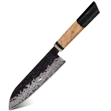 Damaskasti kuhinjski nož Ai-37324 Santoku Kp37324, crni