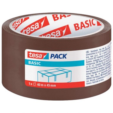 TESA Ljepljiva traka Basic, akrilna hot melt, 45 mm x 40 m, smeđa
