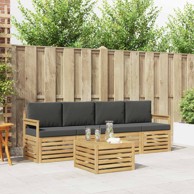 Set vanjskih sofa, 5 kom, 59 x 59 x 37 cm, poliester, bijela i antracit