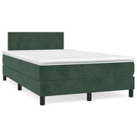 Krevet box spring s madracem tamnozeleni 120x190 cm baršunasti