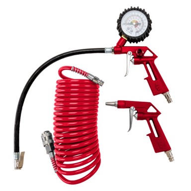 PRAKTIK TOOLS Set za kompresor 3/1, srebrni