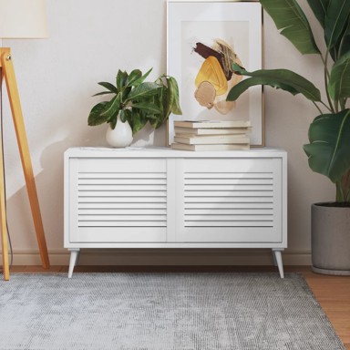 Vrata za ormarić rešetkasta 2 kom bijela 39,5x49,4 cm borovina