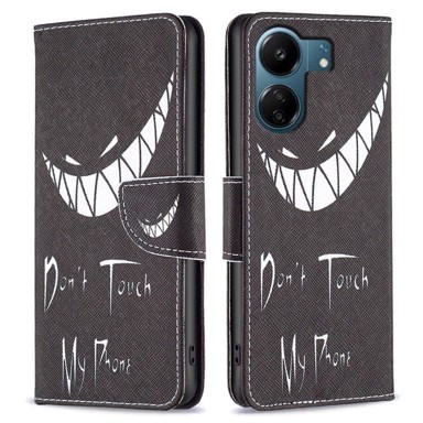 Preklopna maskica novčanik za Xiaomi Redmi 13C / Xiaomi Poco C65, ne diraj mi telefon, crna
