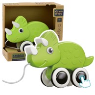 Dinosaur na konopcu, sa zvučnim efektima, zeleni