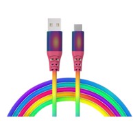 ADDA Kabel USB-209-RB USB-A na Type-C 18W, dugine boje, 1M, pleteni, Charge+Data
