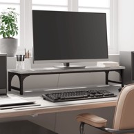 Stalak za monitor, siva boja hrasta, 85x23x15,5 cm, drveni