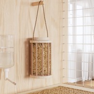 Hranilica za sijeno za zečeve, Ø 15 x 25,5 cm, masivna jelovina