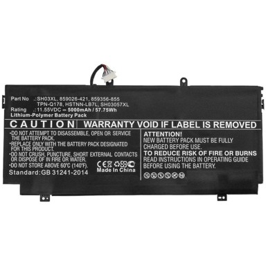 COREPARTS Baterija za HP laptop 56,60Wh Li-Pol 11,55V 4900mAh crna