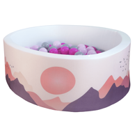 SYMPHONY Suhi bazen, dimenzije 90 × 30 cm, s lopticama, planine motiv, 200 kom