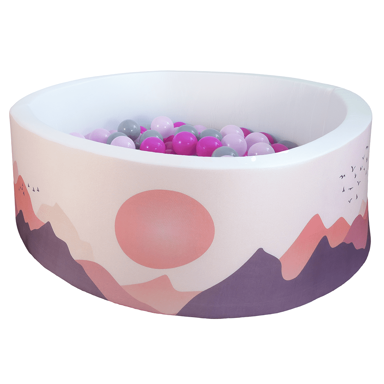 SYMPHONY Suhi bazen, dimenzije 90 × 30 cm, s lopticama, planine motiv, 200 kom