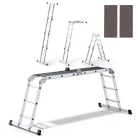 DRABEST Univerzalne aluminijske ljestve 4X3 s platformom pro