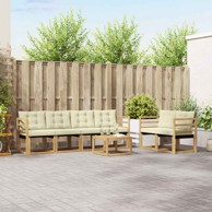 Set vanjskih sofa s jastukom 7 kom, bijela i krem
