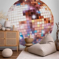 Tapeta Rose gold disco, 230x230 cm, okrugla