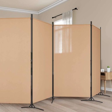 Razdjelnik prostora, 6 panela, 520 x 180 cm, tkanina, bež