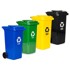 NORTHIX Set od 4 kante za otpad, 120 L, s gumenim kotačima, HDPE, višebojne