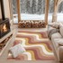 MILA HOME Oker žuti/prljavo rozi periv tepih 80x150 cm Creamy Strawberry Swirl 