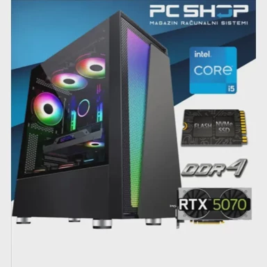 MAGAZINRS Stolno računalo Gaming / Intel Core i5-14600KF, 16GB, 1TB SSD, GeForce RTX 5070, FreeDOS, crna