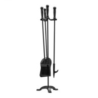 VEVOR Set alata za kamin, 4 dijela s postoljem, 75 x 175 x 195 cm, crni