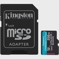 KINGSTON Memorijska kartica microSDXC Canvas Go Plus, 256GB, crna, UHS-I, U3, Class 10, V30, A2