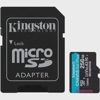 KINGSTON Memorijska kartica microSDXC Canvas Go Plus, 256GB, crna, UHS-I, U3, Class 10, V30, A2