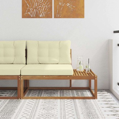 Vanjski krajnji kauč s jastukom, 115 x 83 x 73 cm, prirodna, krem jastuci