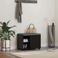 Klupa za hodnik s jastukom 60x38x46 cm, crni hrast