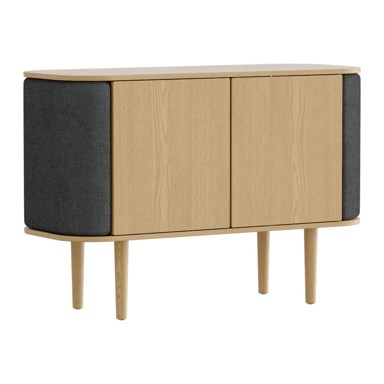 UMAGE Antracitno siva/u prirodnoj boji niska komoda u dekoru hrasta, 109x75 cm Treasures