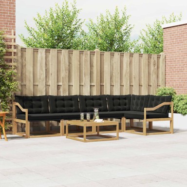 Set vanjskih sofa, 6 pcs, 79 x 79 x 37 cm, bijela i crna