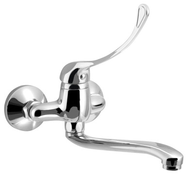 AQUALINE Zidna slavina 35, 100 mm, medicinska ručka, rotirajući izljev 220 mm, krom