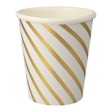 MERI MERI Papirnate jednokratne čaše GOLD SWIRL, set, 8 kom