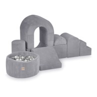 PLUSH NEST Mekani poligon, 9 elemenata, siva