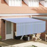 Skrovita tenda 400x300 cm, plave i bijele pruge