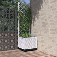 Vrtna sadilica s rešetkom bijela 40 x 40 x 136 cm PP