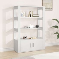 Komoda bijela 80 x 30 x 119 5 od konstruiranog drva , bijela