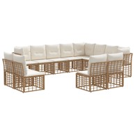 Set vanjskih sofa, poliester, crna i tamnosiva