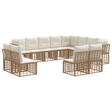 Set vanjskih sofa, poliester, crna i tamnosiva