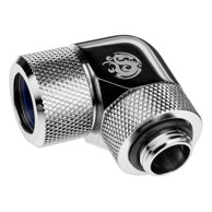BITSPOWER Napredni adapter 90°, G1/4 inch AG na 14mm AD Hardtube, rotirajući, srebrni
