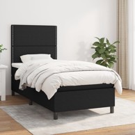 Box spring krevet s madracem crni 90x190 cm od tkanine