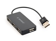 GEMBIRD USB hub UHB-U2P4-04 interface hub USB 2.0 480 Mbit/s, crni