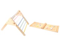 Drvena pikler ploča Montessori 2 u 1, pastelne boje