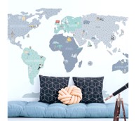 PASTELOWE Zidne naljepnice Karta S, plava