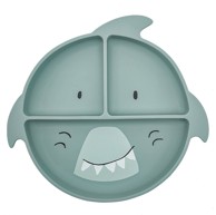 TRIXIE Silikonski neklizajući djeljeni tanjur Mr. Shark, plavi